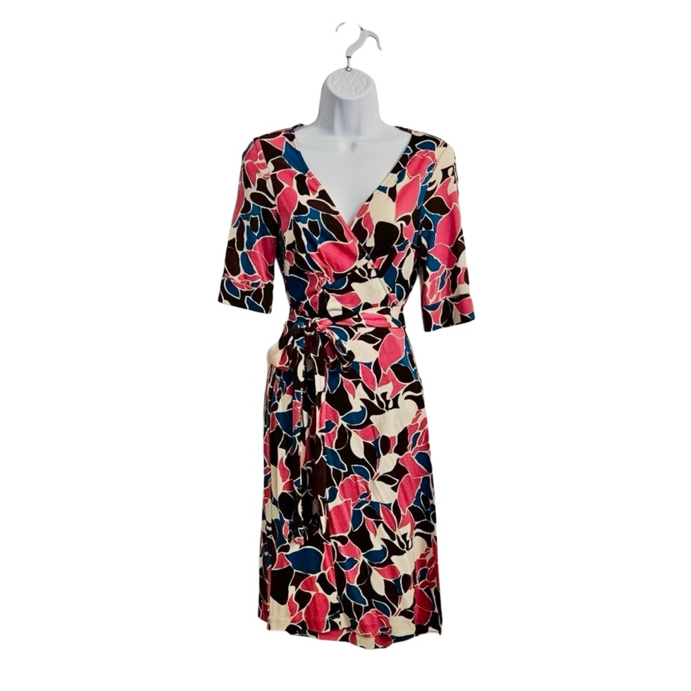 Diane Von Furstenberg Kye W/ Sleeves Silk Jersey Wrap Dress